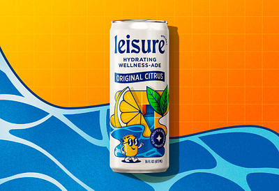 Leisure Project - Original Citrus beverage branding characters drink hydration illustration leisure logo packaging portal water wave