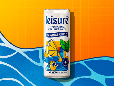 Leisure Project - Original Citrus beverage branding characters drink hydration illustration leisure logo packaging portal water wave