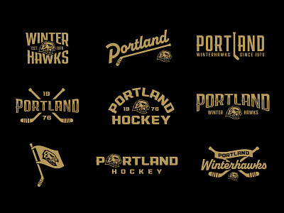 Unused Winterhawks Graphics badge badge design branding design hockey icon icons logo logo design nhl nike oregon portland script sports type typography wordmark