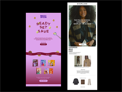 Email designs Magic Spoon & Everlane brand marketing creative direction email design email marketing everlane graphic design magic spoon ui ux