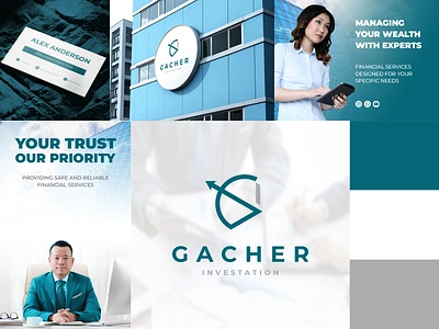 Gacher Logo Design archer brand branding company corporate design graphic design grow investment logo modern trend vector