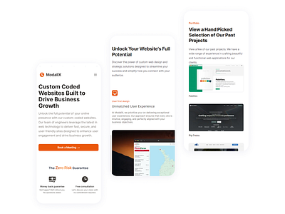 Mobile Website Design for a Web Design Agency: Clean & Modern UI agency mobile design mobile website modern ui web design web development