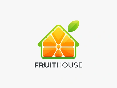 FRUIT HOUSE branding design fruit coloring fruit design graphic fruit logo graphic design icon logo