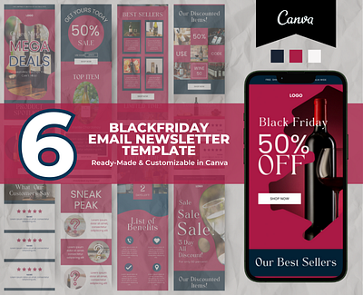 Editable Black Friday Canva Email Template black friday canva canva design canva template cyber monday design email design email marketing email newsletter email template etsy newsletter