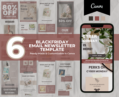 Editable Black Friday Canva Email Template black friday canva canva design canva template cyber monday design email design email marketing email newsletter email template etsy newsletter