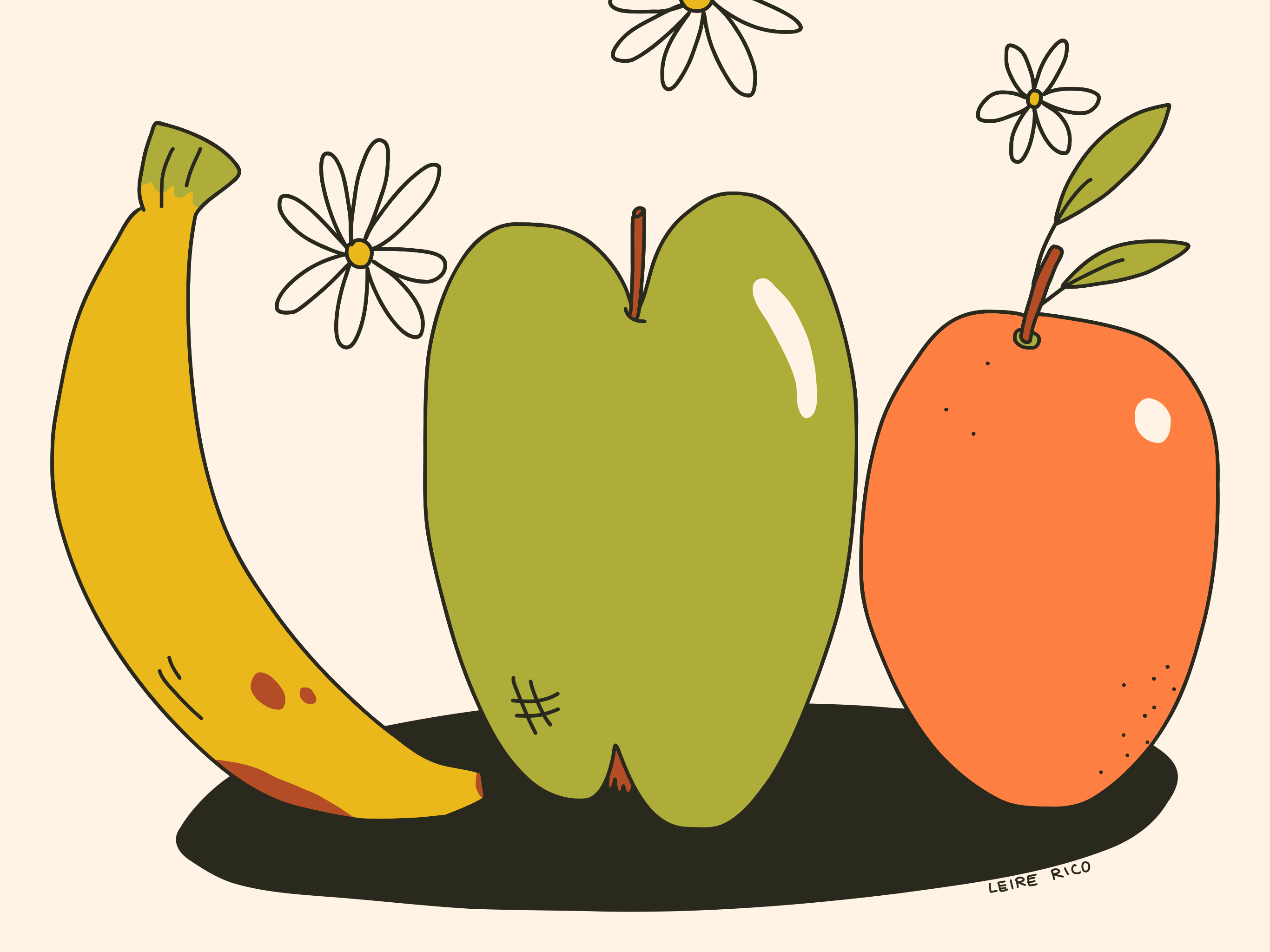 Healthy Fruits branding cartoon design digital illustration drawing eat flowers food fruit fruits graphic design health healthy illustration life logo nature plants ui vector
