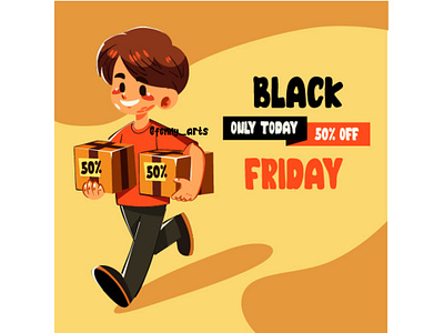 Black Friday Banner with Happy Young Man black buy consumer deal discount ecommerce exclusive friday holiday offer online price product promotion retail sale sales shop shopping special