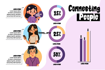 Connecting People Infographic Illustration analysis audience chart communication community connection data demographic digital engagement infographic insight interaction interactive marketing people social statistic visual visualization