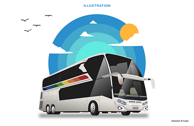 Bus Illustration: PT Sinar Jaya bus buses design graphic design illustration transportation vector vehicle