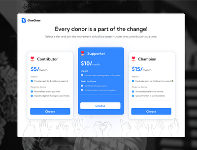 Day 30 - Pricing tables 100dayschallenge creative daily ui 30 donationapp pricing table ui uidesign uxdesign