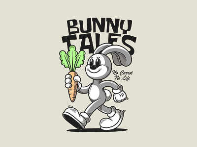 Bunny Tales art branding bunny bunny cartoon bunny mascot carrot cartoon character design characterdesign characters cute art cute illustration design illustration mascot retro retro bunny retro design retro mascot rubber hose vintage