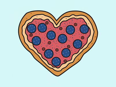 Heart pizza graphic design illustrations logo