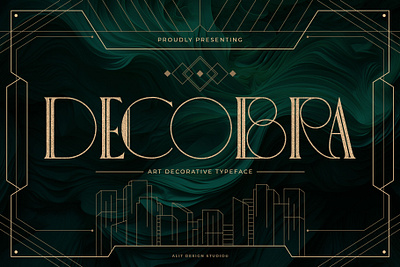 Decobra Art Deco Typeface deco design font fonts letteing typeface