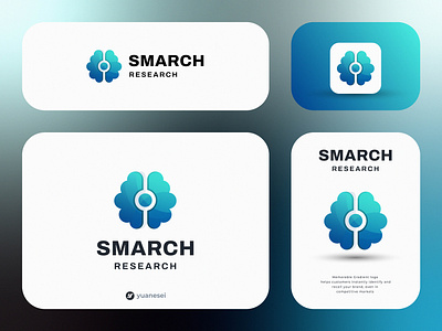 SMARCH Logo Design brain cognitive psychology creative logo design link connections logo logos memory development mind modern logo research smart smart clever intelligent thin thinking