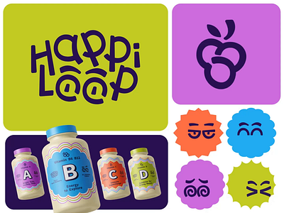 Happi Loop : Kids Vitamin - Visual Identity animation brand brand design branding business card colorful cute graphic design icon identity design kids branding logo logo design mockup motion graphics packaging design supplement visual branding visual identity vitamin