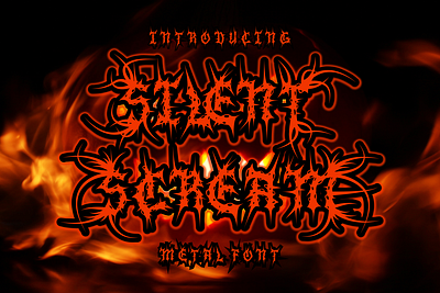 Silent Scream – Metal Font branding font dark font death metal font display font fire font gothic font horror font illustration logo font metal font modern font movie font music font poster font rebellious font rock font scary font spooky font typography unique font