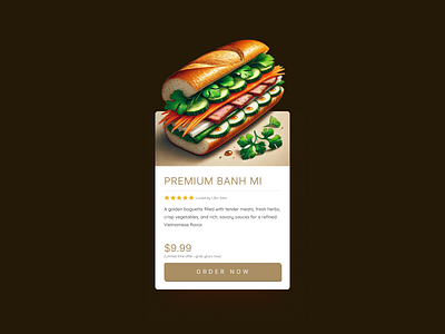 Premium Banh Mi Card Product ui