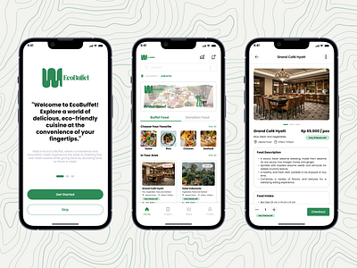 EcoBuffet Mobile Application 📳 figma foodinnovation graphic design motion graphics ui uidesign ux ux case study