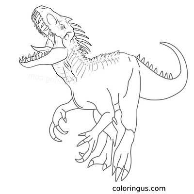 Indoraptor Coloring Pages 3d animation branding coloring design graphic design illustration mime motion graphics ui