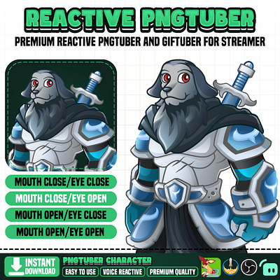 Dog Knight PNGTuber | Premade Pngtuber | PNGTuber Animal animal pngtuber