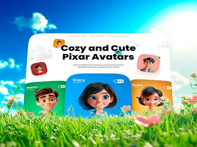 40 Cute Avatars Free Pack graphic design ui