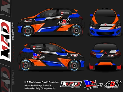 PDN Rally Team Livery design 2025 Mitsubishi Mirage F2 automotive automotive art branding car artwork car illustration cars cars design design graphic design illustration livery livery design motorsport rally rally car vector vehicle wrap design wrapping wraps