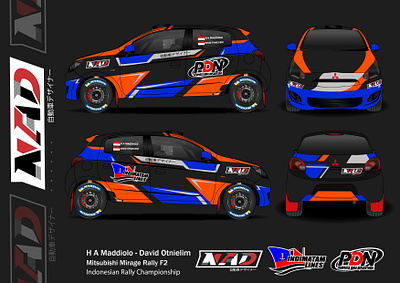 PDN Rally Team Livery design 2025 Mitsubishi Mirage F2 automotive automotive art branding car artwork car illustration cars cars design design graphic design illustration livery livery design motorsport rally rally car vector vehicle wrap design wrapping wraps