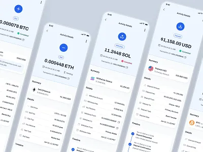 blockfy: AI Crypto Investing & Trading App - Transaction Detail ai crypto assistant blockchain app blue clean crypto exchange app crypto investing app crypto trading app crypto trend ui crypto ui kit crypto wallet app defi mobile app figma ui kit finance app finance ui kit minimal modern soft transaction detail transaction ui web3 mobile app