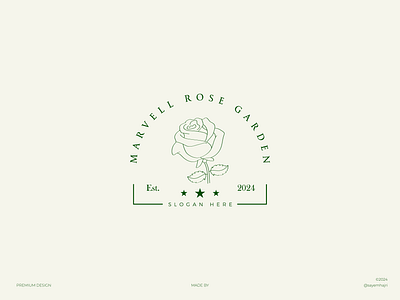 Marvell Rose Grarden line art logo design artist branding designer floral logo flower graphic design illustration line art line art logo logo logo creation logo design project rose