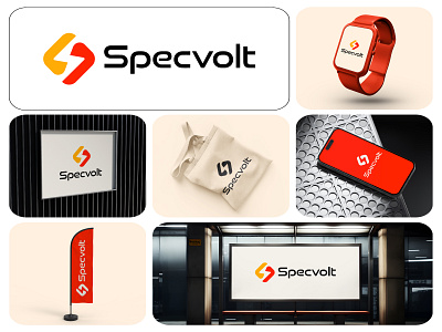 Specvolt - Letter S + Volt logo design brand identity branding creative logo electricity energy logo letter s lightning logo logo design logo designer modern logo power s letter s volt logo solar logo unique logo volt logo voltage