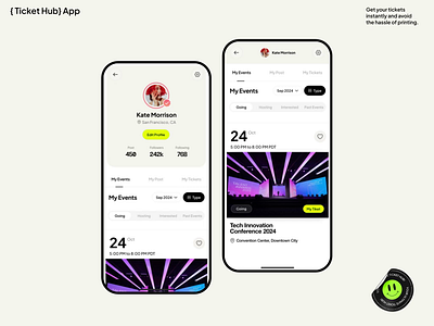 Event App animation app design booking clean concert concert music creator event event mobile events instagram ios app lifestyle mobile app music party social media ticket ticket app ui ux