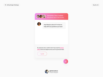 Chat bot 30 day design challenge chatbot product design ui design uiux uiux design ux design