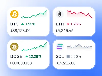 blockfy: AI Crypto Investing & Trading App - Crypto Price Widget ai crypto assistant blockchain app blue clean crypto exchange app crypto investing app crypto price crypto trading app crypto trend ui crypto ui kit crypto wallet app crypto widet figma ui kit finance app finance ui kit gradient minimal modern soft web3 mobile app