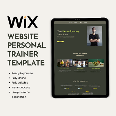 Wix Website Personal Trainer Template life coaching template personal trainer website template website template wix wix template wix web template wix website