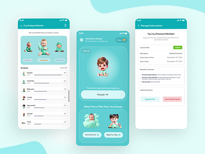 Smart Cry Analysis for Happy Babies aiparenting appmockup babycare babycryapp babyneeds babysoothing babytech babytoys childcare cryanalyzer designshowcase dribbbledesign happybaby innovativeapps mobileappdesign parentinghacks parentingmadeeasy parentingtools uiuxdesign