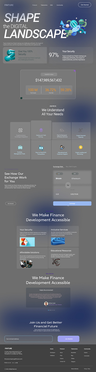 Financial Future Website Design ui