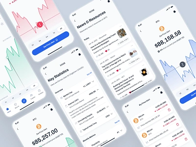 blockfy: AI Crypto Investing & Trading App - Crypto Market UIUX ai crypto assistant blockchain app blue clean crypto exchange app crypto investing app crypto market crypto trading app crypto trend ui crypto ui kit crypto wallet app defi mobile app figma ui kit finance app finance ui kit line chart minimal modern soft web3 mobile app