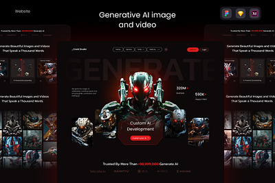 CreAI Studio - Generative AI image and video website agency ai landing page product ui ux website