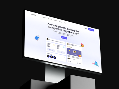 Apprize Hero Section Concept employeerecognition herosection hr illustration landingpage logo mobileapp productdesign saas typography ui uidesign uiux webdesign