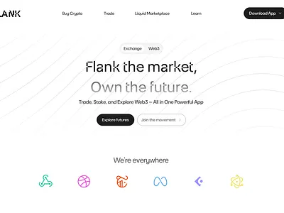 Flank - Exchange and Web3 Landing Page clean design desktop exchange landing page mobile app trending user interface web3