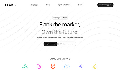 Flank - Exchange and Web3 Landing Page clean design desktop exchange landing page mobile app trending user interface web3