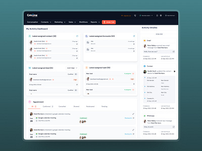 CRMone: All-in-One Activity Dashboard activitytimeline clean crm crm product crmdesign crmone customermanagement dashboard dashboarddesign figma minimal uidesign uiux uxdesign webapp