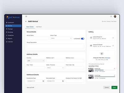 Add Venue Details add venue details admin panel dashboard inspiration ui design venue ui