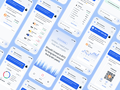 blockfy: AI Crypto Roboadvisor App - Smart Assistant UIUX ai chatbot app ai crypto assistant blockchain app blue clean crypto assistant crypto chatbot crypto investing app crypto roboadvisor crypto trading app crypto ui kit crypto wallet app figma ui kit finance app finance ui kit minimal modern soft voice recognition ui web3 mobile app