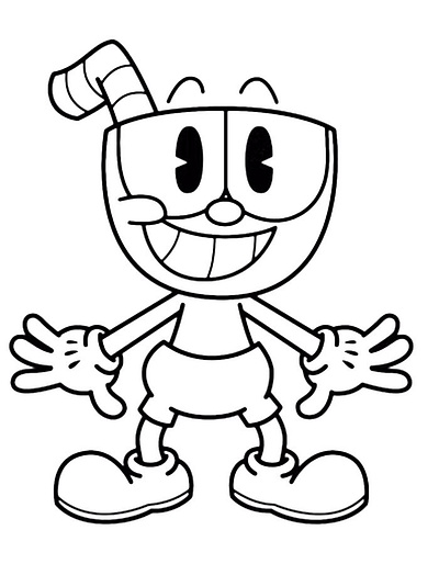 Cuphead Coloring Pages 3d animation branding coloring design graphic design illustration mime motion graphics ui