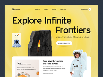 Celestia - Website Design 3d celestia design nasa outer space rocket space space travel ui ux website