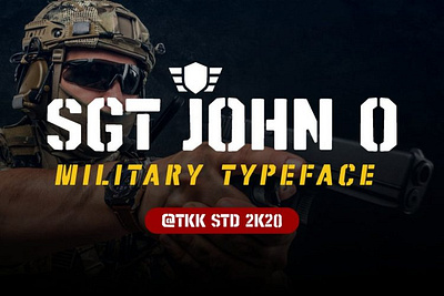 SGT. Jhon O – Stencil Army Font branding modern stencil font