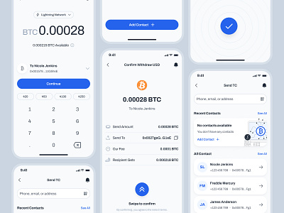 blockfy: AI Crypto Investing & Trading App - Transaction UIUX ai crypto assistant blockchain app blue clean crypto exchange app crypto investing app crypto roboadvisor crypto trading app crypto transaction crypto trend ui crypto ui kit crypto wallet app figma ui kit finance app finance ui kit minimal modern soft transaction ui web3 mobile app