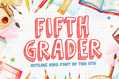 Fifth Grader – All Caps Funny Doodle Font branding children display font font gaming handwritting kids movie poster schools youtube