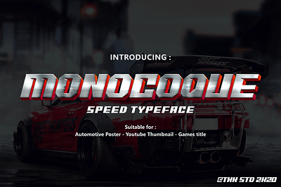 MONOCOQUE – Car Racing Gaming Font game title design